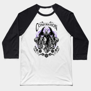 Conjuration - D&D Magic School Series: Black Text Baseball T-Shirt